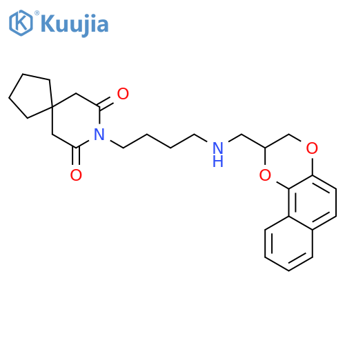 8-Azaspiro[4.5]decane-7,9-dione, 8-[4-[[(2,3-dihydronaphtho[1,2-b]-1,4-dioxin-2-yl)methyl]amino]butyl]-, (±)- structure