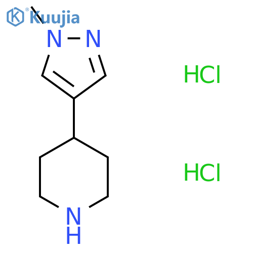 4-(1-methylpyrazol-4-yl)piperidine;dihydrochloride structure