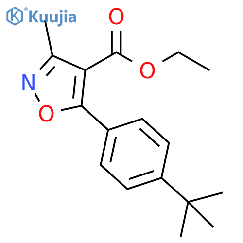 4-Isoxazolecarboxylicacid, 5-[4-(1,1-dimethylethyl)phenyl]-3-methyl-, ethyl ester structure