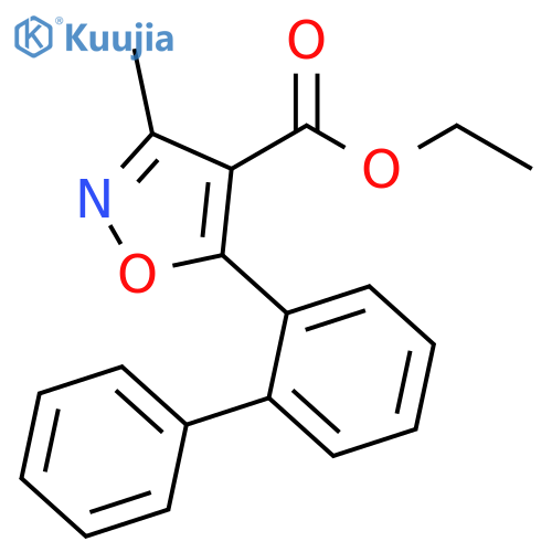 4-Isoxazolecarboxylicacid, 5-[1,1'-biphenyl]-2-yl-3-methyl-, ethyl ester structure