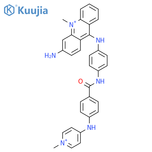 Acridinium,3-amino-10-methyl-9-[[4-[[4-[(1-methylpyridinium-4-yl)amino]benzoyl]amino]phenyl]amino]- structure
