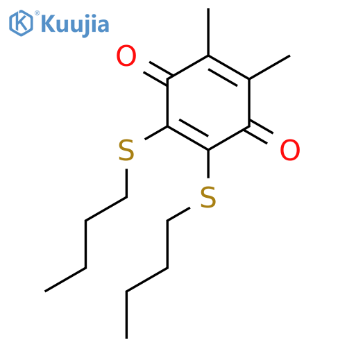 2,5-Cyclohexadiene-1,4-dione, 2,3-bis(butylthio)-5,6-dimethyl- structure