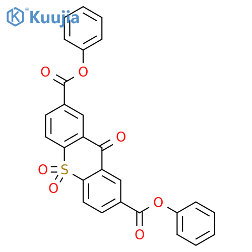 9H-Thioxanthene-2,7-dicarboxylic acid, 9-oxo-, diphenyl ester, 10,10-dioxide structure