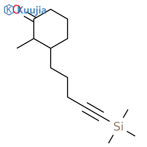 CYCLOHEXANONE, 2-METHYL-3-[5-(TRIMETHYLSILYL)-4-PENTYNYL]- structure