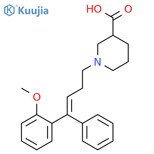3-Piperidinecarboxylicacid, 1-[4-(2-methoxyphenyl)-4-phenyl-3-buten-1-yl]- structure