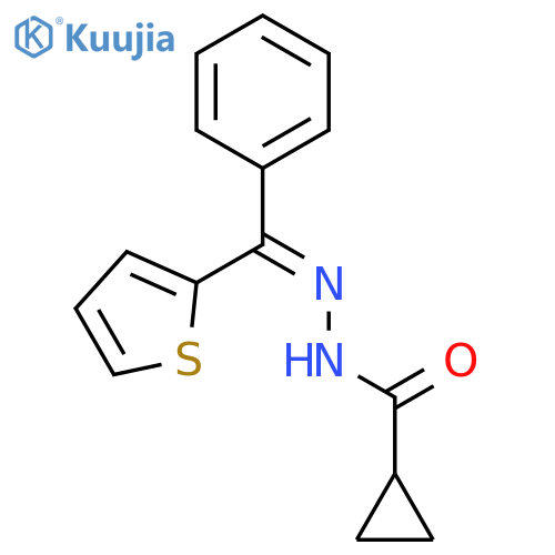 Cyclopropanecarboxylic acid, (phenyl-2-thienylmethylene)hydrazide structure