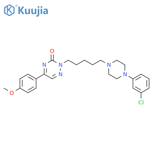 1,2,4-Triazin-3(2H)-one, 2-[5-[4-(3-chlorophenyl)-1-piperazinyl]pentyl]-5-(4-methoxyphenyl)- structure