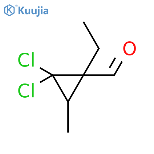 Cyclopropanecarboxaldehyde, 2,2-dichloro-1-ethyl-3-methyl- structure