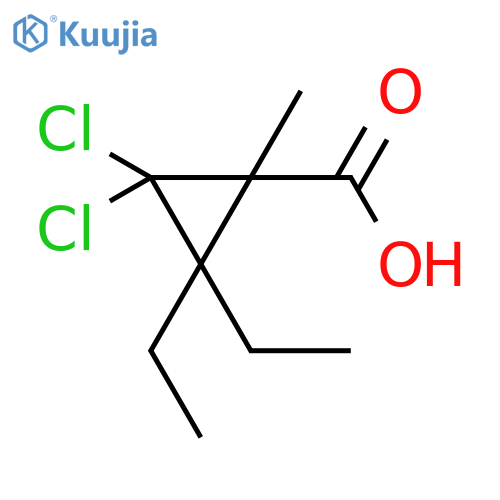 Cyclopropanecarboxylic acid, 2,2-dichloro-3,3-diethyl-1-methyl- structure