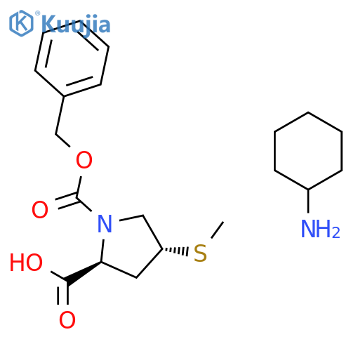 1,2-Pyrrolidinedicarboxylic acid, 4-(methylthio)-, 1-(phenylmethyl) ester, (2S-trans)-, compd. with cyclohexanamine (1:1) structure