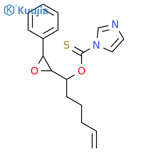 1H-Imidazole-1-carbothioic acid, O-[1-(3-phenyloxiranyl)-5-hexenyl] ester structure