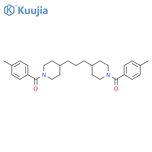 [4-[3-[1-(4-methylbenzoyl)piperidin-4-yl]propyl]piperidin-1-yl]-(4-methylphenyl)methanone structure