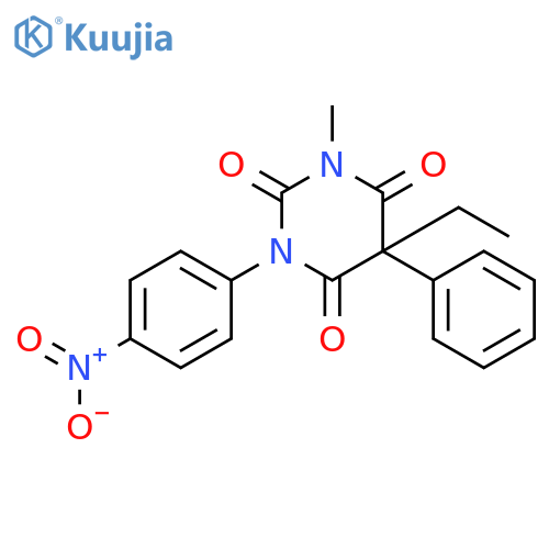 2,4,6(1H,3H,5H)-Pyrimidinetrione, 5-ethyl-1-methyl-3-(4-nitrophenyl)-5-phenyl-, (±)- structure