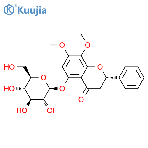 4H-1-Benzopyran-4-one, 5-(b-D-glucopyranosyloxy)-2,3-dihydro-7,8-dimethoxy-2-phenyl-,(2S)- structure