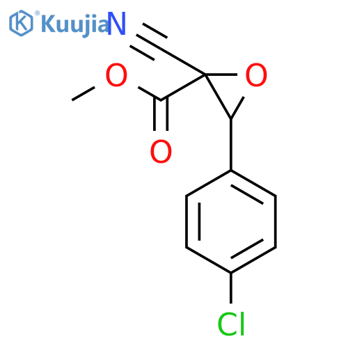 Oxiranecarboxylic acid, 3-(4-chlorophenyl)-2-cyano-, methyl ester structure