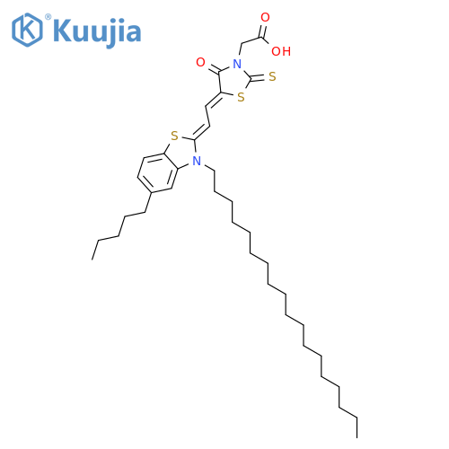 3-Thiazolidineacetic acid, 5-[(3-octadecyl-5-pentyl-2(3H)-benzothiazolylidene)ethylidene]-4-oxo-2- thioxo- structure