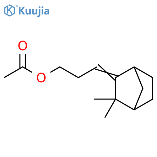 1-Propanol, 3-(3,3-dimethylbicyclo[2.2.1]hept-2-ylidene)-, acetate structure
