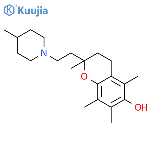 2H-1-Benzopyran-6-ol, 3,4-dihydro-2,5,7,8-tetramethyl-2-[2-(4-methyl-1-piperidinyl)ethyl]- structure
