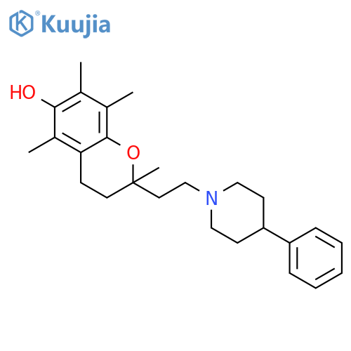 2H-1-Benzopyran-6-ol, 3,4-dihydro-2,5,7,8-tetramethyl-2-[2-(4-phenyl-1-piperidinyl)ethyl]- structure
