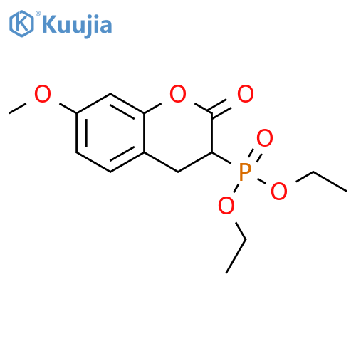 Phosphonic acid, (3,4-dihydro-7-methoxy-2-oxo-2H-1-benzopyran-3-yl)-, diethyl ester structure