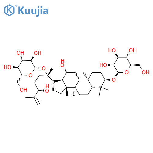 β-D-Glucopyranoside, (3β,12β,24S)-12,24-dihydroxydammar-25-ene-3,20-diyl bis- structure