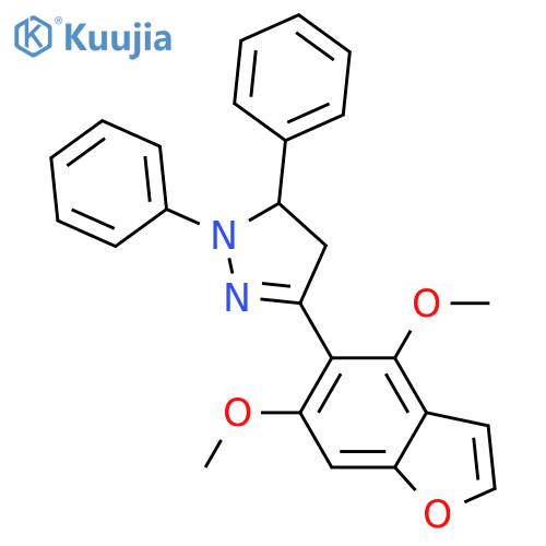 1H-Pyrazole,3-(4,6-dimethoxy-5-benzofuranyl)-4,5-dihydro-1,5-diphenyl- structure