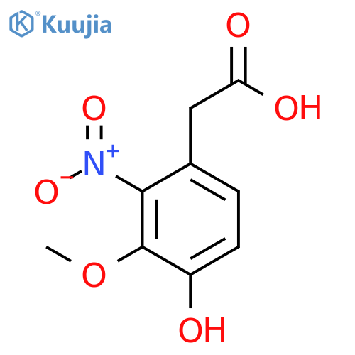 Benzeneacetic acid, 4-hydroxy-3-methoxy-2-nitro- structure