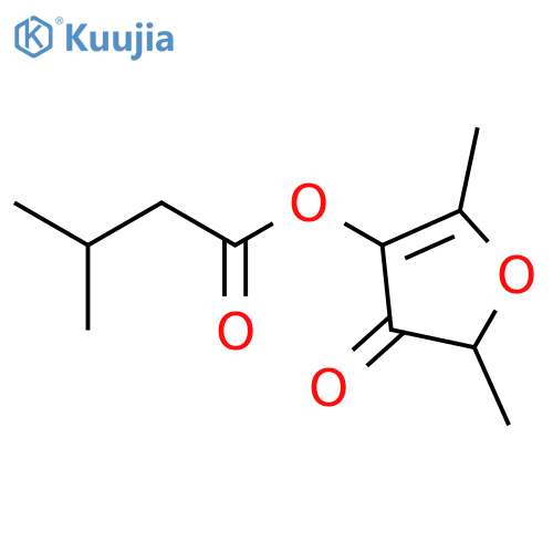 Butanoic acid, 3-methyl-, 4,5-dihydro-2,5-dimethyl-4-oxo-3-furanyl ester structure