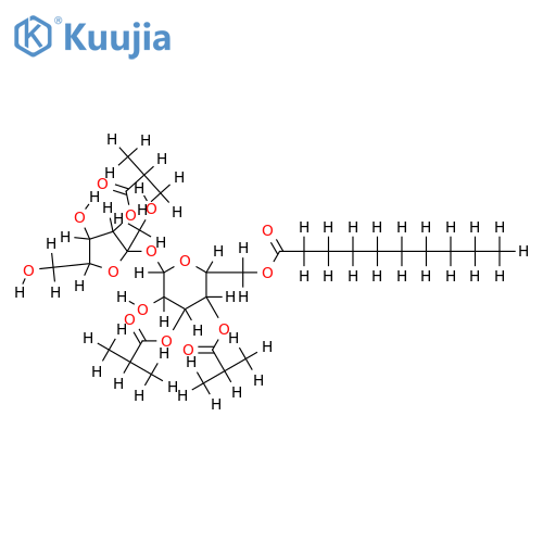 6-O-capryl-3,3',4-tri-O-isobutyrylsucrose structure