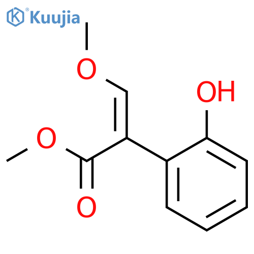 Benzeneacetic acid, 2-hydroxy-a-(methoxymethylene)-, methyl ester,(E)- structure