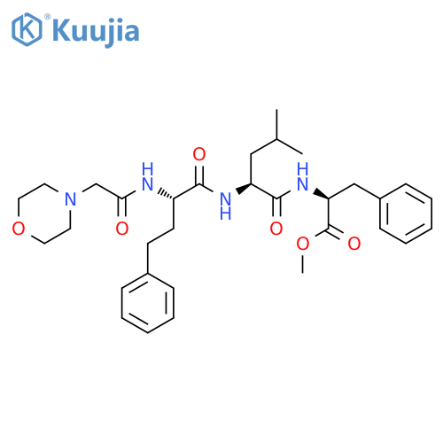 (S)-Methyl 2-((S)-4-Methyl-2-((S)-2-(2-MorpholinoacetaMido)-4-phenylbutanaMido)pentanaMido)-3-phenylpropanoate structure