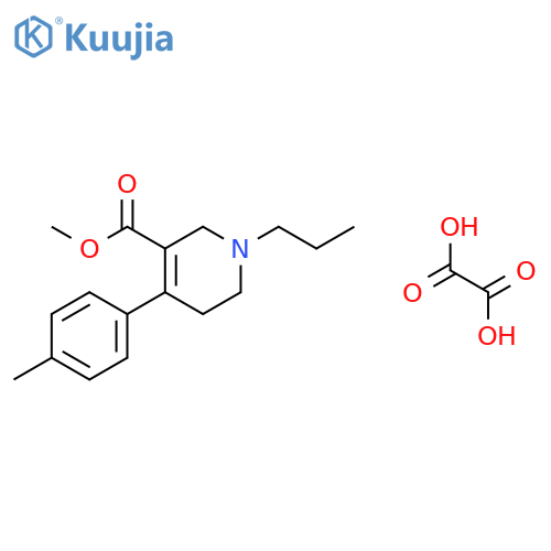 3-Pyridinecarboxylic acid, 1,2,5,6-tetrahydro-4-(4-methylphenyl)-1-propyl-, methyl ester, ethanedioate (1:1) structure