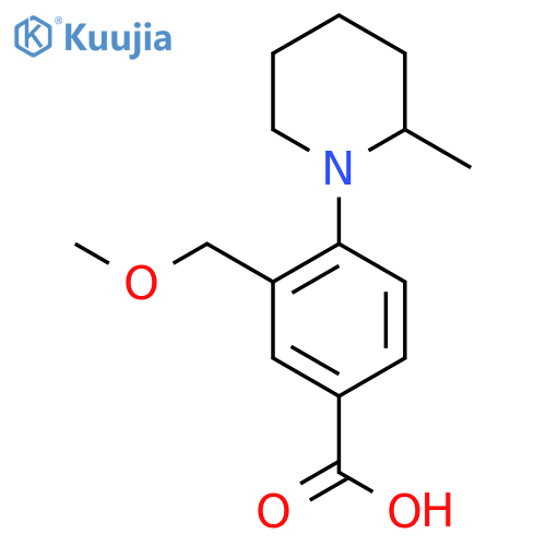 3-(Methoxymethyl)-4-(2-methylpiperidin-1-yl)benzoic acid structure