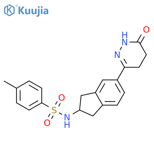 Benzenesulfonamide,N-[2,3-dihydro-5-(1,4,5,6-tetrahydro-6-oxo-3-pyridazinyl)-1H-inden-2-yl]-4-methyl- structure