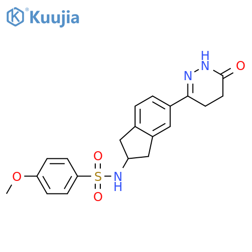 Benzenesulfonamide,N-[2,3-dihydro-5-(1,4,5,6-tetrahydro-6-oxo-3-pyridazinyl)-1H-inden-2-yl]-4-methoxy- structure
