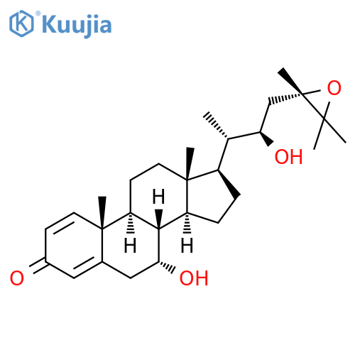 Ergosta-1,4-dien-3-one,24,25-epoxy-7,22-dihydroxy-, (7a,22R,24S)- (9CI) structure
