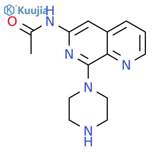 N-(8-piperazin-1-yl-1,7-naphthyridin-6-yl)acetamide structure
