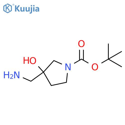 Tert-butyl 3-(aminomethyl)-3-hydroxypyrrolidine-1-carboxylate structure