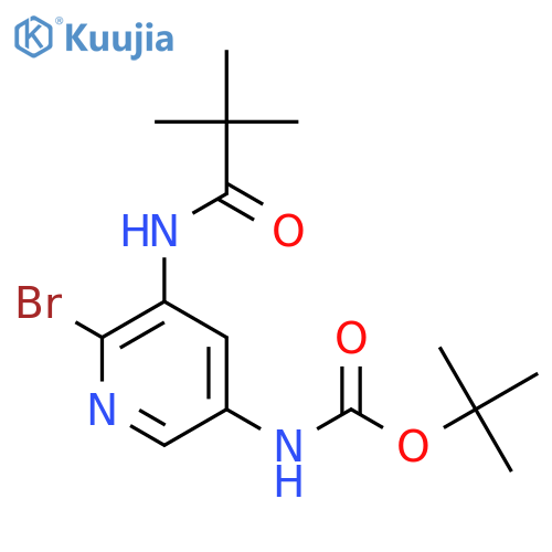 tert-Butyl 6-bromo-5-pivalamidopyridin-3-ylcarbamate structure