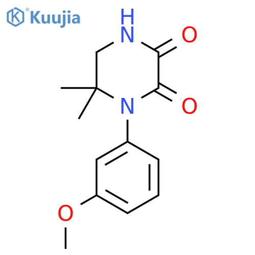1-(3-Methoxyphenyl)-6,6-dimethylpiperazine-2,3-dione structure