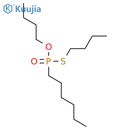 Phosphonothioic acid, hexyl-, O,S-dibutyl ester structure