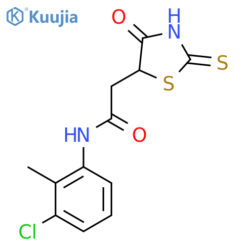 N-(3-Chloro-2-methylphenyl)-2-(2-mercapto-4-oxo-4,5-dihydro-1,3-thiazol-5-yl)acetamide structure