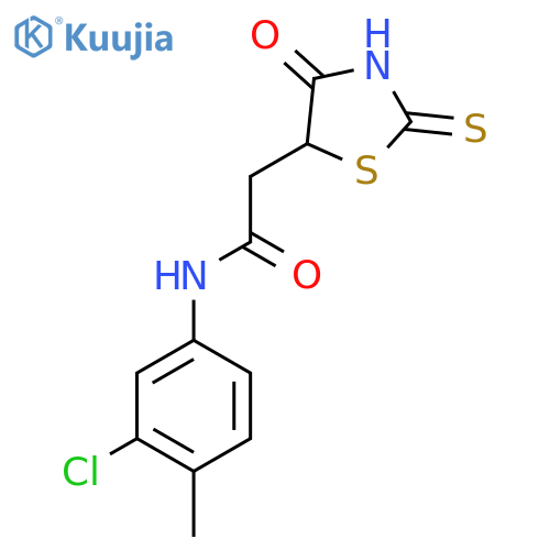 N-(3-Chloro-4-methylphenyl)-2-(2-mercapto-4-oxo-4,5-dihydro-1,3-thiazol-5-yl)acetamide structure