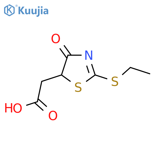 [2-(Ethylthio)-4-oxo-4,5-dihydro-1,3-thiazol-5-yl] acetic acid structure