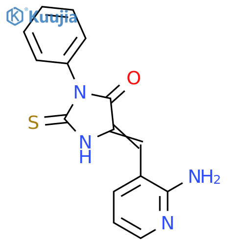 5-[(2-Aminopyridin-3-yl)methylidene]-3-phenyl-2-sulfanylideneimidazolidin-4-one structure