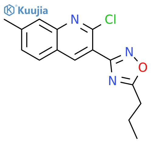 2-Chloro-7-methyl-3-(5-propyl-1,2,4-oxadiazol-3-yl)quinoline structure