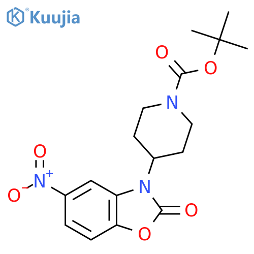 Tert-butyl 4-(5-nitro-2-oxo-1,3-benzoxazol-3(2H)-yl)piperidine-1-carboxylate structure