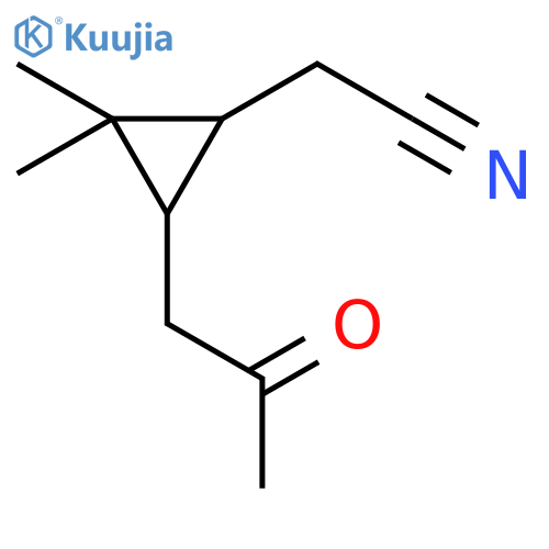 2,2-Dimethyl-3-(2-oxopropyl)cyclopropylacetonitrile structure