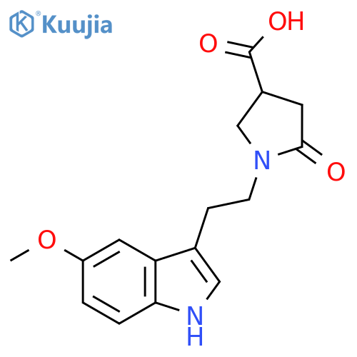 1-2-(5-Methoxy-1H-indol-3-yl)ethyl-5-oxopyrrolidine-3-carboxylic acid structure