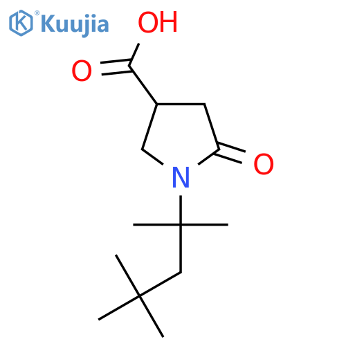 5-Oxo-1-(1,1,3,3-tetramethylbutyl)pyrrolidine-3-carboxylic acid structure